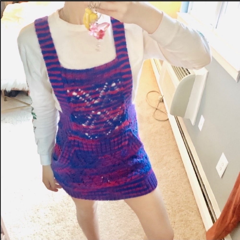UO kimchi blue crotchet overall knit dress